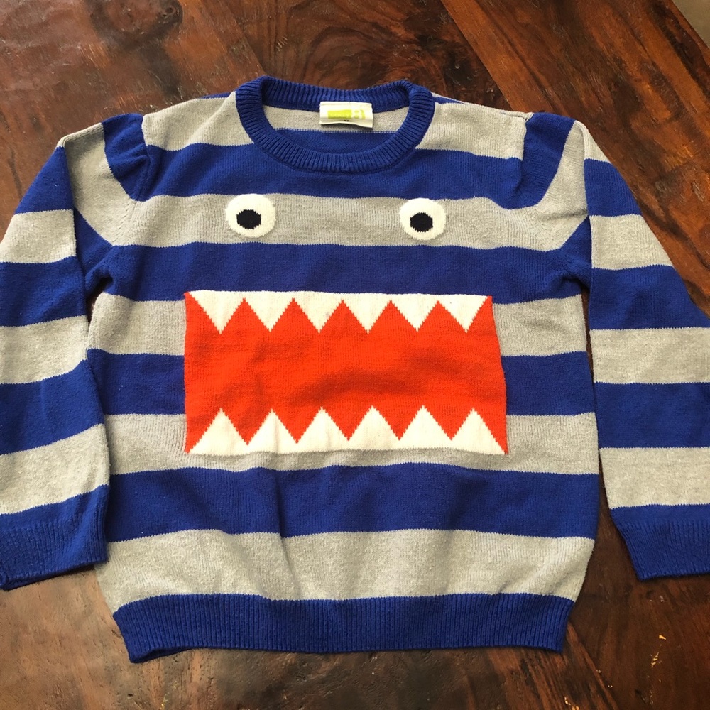 Crazy 8 striped monster sweater 4t